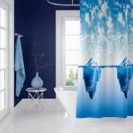 Zethome Banyo Perdesi 5322 1x180x200, Perde Borusu Askı Aparatı Köşe Boru Beyaz Hediyeli, Duş Perdesi Seti