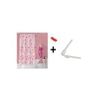 Zethome Banyo Perdesi 6811 1x180x200, Perde Borusu Askı Aparatı Köşe Boru Beyaz Hediyeli, Duş Perdesi Seti Çok Renkli