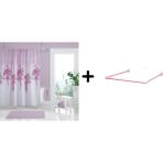 Zethome Banyo Perdesi 7359 1X180X200, Perde Borusu Askı Aparatı Köşe Boru Pembe Hediyeli, Duş Perdesi Seti - Beyaz