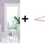 Zethome Banyo Perdesi 7359 1x180x200, Perde Borusu Askı Aparatı Köşe Boru Pembe Hediyeli, Duş Perdesi Seti