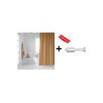 Zethome Banyo Perdesi Bej 120x200, Perde Borusu Askı Aparatı 90x130 Hediyeli, Duş Perdesi Seti