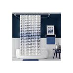 Zethome Banyo Perdesi Mavi Puantiyeli 1x110x200 Tek Kanat Duş Perdesi Halka Hediyeli Duşakabin Perdesi 4961