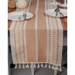 Zethome Runner Pamuk Dantel Püsküllü Bej Runner ,sunum Örtüsü Dantel Bej 35x155 Cm