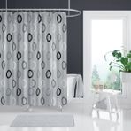 Zethome Tropik Banyo Duş Perdesi 5033 Gri Tek Kanat 1X180X200