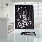 Zethome Tropik Space Banyo Duş Perdesi Tek Kanat 1x180x200