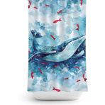 Zethome Tropik Whale Banyo Duş Perdesi Tek Kanat 1x180x200