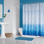 Zethome Zehome Banyo Perdesi 5020 M 1x180x200, Perde Borusu Askı Aparatı Köşe Boru Beyaz Hediyeli, Duş Perdesi Seti