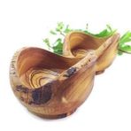 Zethome Zeytin Ağacı Ahşap Kütüklü Kase 10 cm