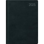 Zettler - Cep ajandası 2025 siyah, 8,3 x 10,7 cm, 172 sayfa, esnek plastik kapaklı, günlük ve hafta sayısı, ayın evreleri, haftalık genel bakış ve uluslararası takvim