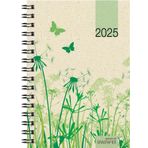 Zettler - Cep takvimi 2025 çim kağıdı, 10 x 14 cm, karton kapaklı 128 sayfa, 2 sayfada 1 hafta, tel taraklı ciltleme, haftalık genel bakış ve uluslararası takvim