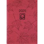 Zettler - Cep takvimi 2025 kırmızı, 10,2 x 14,2 cm, karton ciltte 400 sayfa, gün ve hafta sayısı, ayın evreleri, aylık genel bakış ve uluslararası takvim