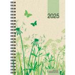 Zettler - Haftalık defter 2025 çim kağıdı, 14,6 x 21 cm, karton kapaklı 128 sayfa, 2 sayfada 1 hafta, tel taraklı ciltleme, haftalık genel bakış ve uluslararası takvim