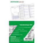 Zettler - Yedek Takvim 2025, 8,8 x 15,2 cm, Tip 501 cep ajandası için yedek parça, folyo ambalajında, 1 sayfada 1 ay, gün, hafta ve iş saati sayımı ve Almanca takvim