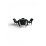 Zeugma Beyaz 70x100 Cm Camsız Rattan Bahçe Balkon Masa Takımı Siyah