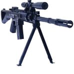 Zeugma Siyah Lazerli Ayaklı Dipçikli Şarjörlü Boncuk Atan Sniper Oyuncak Tabanca