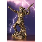 Zeus Biblo Heykel Antik Altın 25 cm