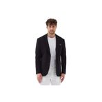 Zeus Erkek Siyah Esneyen Likralı Kumaşlı Tam Astarlı Slim Fit Mono Yaka Spor Blazer Ceket Siyah 58