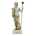 Zeus Jüpiter Tanrıların Kralı Yunan Roma Oyuncuları Mermer Heykel Heykel Patina 13"