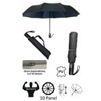 Zeus&Co. Siyah Deri Saplı Ultra Dayanıklı Şemsiye 3+2 Tel Sistemi