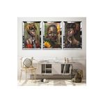 Zevahir Afrikalı Kadın Modern Gold Pleksi Kenar Solmaz 20x30 Gümüş MDF Tablo