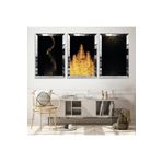 Zevahir Altın Sarı Ağaçlar Gold Pleksi Kenar Solmaz 20x30 Gümüş MDF Tablo