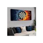 Zevahir Ateş ve Su Dart 120x60 Saatli Kanvas Tablo