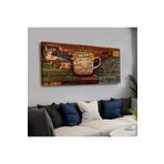 Zevahir Best Coffee 120x60 Saatli Kanvas Tablo