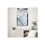Zevahir Beyaz Kuş Tüyleri 20x30 Gümüş Gold Aynalı Pleksi Çerçeveli MDF Tablo
