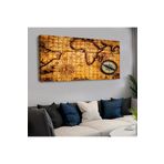 Zevahir Dünya Haritası 120x60 cm Kanvas Tablo