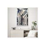 Zevahir Geode Tarzında Soyut Tasarım 20x30 Gold Aynalı Pleksi Çerçeveli Gümüş MDF Tablo