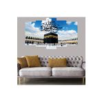 Zevahir Kabe Dini İslami Ekstra Dayanıklı Solmaz 100x60 Gümüş 5 Parça MDF Tablo