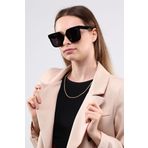 Zevahir Kadın Siyah Gold Detaylı Geniş Güneş Gözlüğü