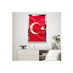 Zevahir Kırmızı Dalgalanan Türk Bayrağı 20x30 Gold Aynalı Pleksi Çerçeveli Gümüş MDF Tablo