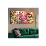 Zevahir Marilyn Monroe Modern 120x60 Gümüş Ahşap Şase Dijital Baskı Kanvas Tablo