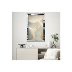 Zevahir Minimalist Beyaz Altın Sarısı Karahindinba Soyut Çizim 20x30 Gold Aynalı Pleksi Çerçeveli Gümüş MDF Tablo
