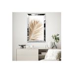 Zevahir Minimalist Beyaz Altın Sarısı Palmiye Desenli Soyut Çizim 20x30 Gold Aynalı Pleksi Çerçeveli Gümüş MDF Tablo
