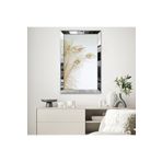 Zevahir Minimalist Beyaz Altın Sarısı Tavus Kuş Tüylü Soyut Çizim 20x30 Gold Aynalı Pleksi Çerçeveli Gümüş MDF Tablo