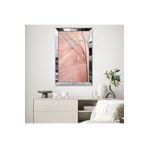 Zevahir Minimalist Pembe Doğal Desenli Soyut Çizim 20x30 Gold Aynalı Pleksi Çerçeveli Gümüş MDF Tablo