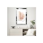 Zevahir Minimalist Soyut Şekiller 20x30 Gold Aynalı Pleksi Çerçeveli Gümüş MDF Tablo