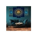 Zevahir Mobilya Dekorasyon 5 Parça Allah Muhammed Lafzı Dini Solmaz MDF Tablo - GÜMÜŞ RENK 100 x 60