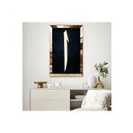 Zevahir Mobilya Dekorasyon AYNALI PLEKSİ ÇERÇEVELİ LACİVERT ARKA PLANLI ELİF HARFİ TABLO - gold 40X60