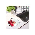 zevahir mobilya & dekorasyon Cam Kesme Tahtası Kırmızı ve Beyaz Mermer Desenli, Renkli, 20 x 30