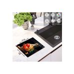 zevahir mobilya & dekorasyon Cam Kesme Tahtası Siyah Arka Planlı Domates, Renkli, 20 x 30