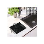 zevahir mobilya & dekorasyon Cam Kesme Tahtası Siyah Mermer Desenli, Renkli, 20 x 30