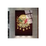zevahir mobilya & dekorasyon Çerçevesiz Dikey Kırmızı Arka Planlı Osmanlı Tuğrası Kırılmaz Cam Tablo, Renkli, 40 x 60