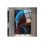 zevahir mobilya & dekorasyon Çerçevesiz Dikey Kırmızı Gözlü Kartal Kırılmaz Cam Tablo, Renkli, 90 x 60