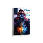 zevahir mobilya & dekorasyon Çerçevesiz Dikey Renkli Işıklı Maskeli Dansçı Kırılmaz Cam Tablo, Renkli, 50 x 70