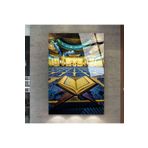 zevahir mobilya & dekorasyon Çerçevesiz Dikey Sarı Işıklandırmalı Cami İçi Kuran-I Kerim Dini Kırılmaz Cam Tablo, Renkli, 90 x 60