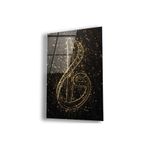 zevahir mobilya & dekorasyon Çerçevesiz Dikey Siyah Üzeri Altın Pırıltılı Arka Planlı Elif Vav Harfi Dini Kırılmaz Cam Tablo, Renkli, 40 x 60