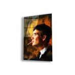 zevahir mobilya & dekorasyon Çerçevesiz Dikey Yağlı Boya Görünümlü Sigara İçen Tommy Shelby Kırılmaz Cam Tablo, Renkli, 50 x 70